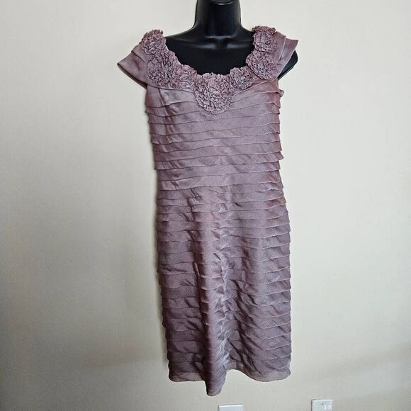 Adrianna Papell Lilac Layered Dress - Picture 1 of 8